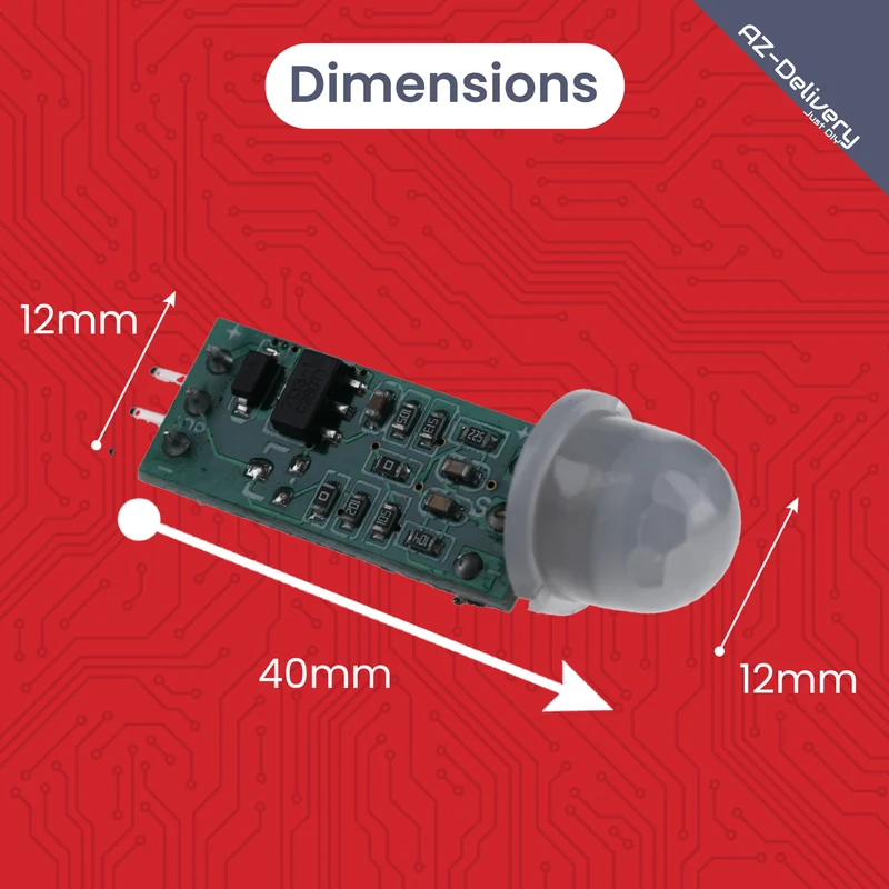SR505 Mini PIR Motion Sensor 4.5–20V – Infrared IR Sensor Module for Arduino, 100° Detection, 4m Range, Compact Motion Detector, HC-SR501 Alternative