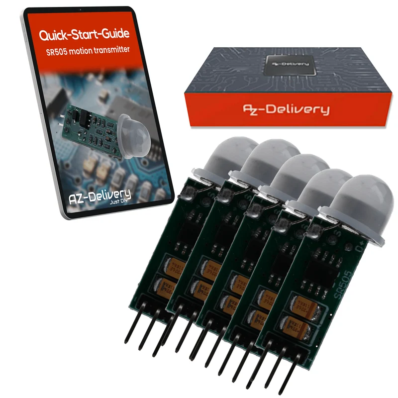 SR505 Mini PIR Motion Sensor 4.5–20V – Infrared IR Sensor Module for Arduino, 100° Detection, 4m Range, Compact Motion Detector, HC-SR501 Alternative