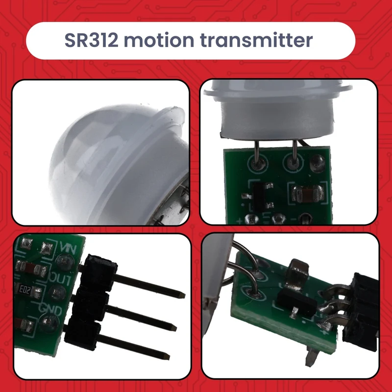 SR312 Mini PIR Motion Sensor 12V – Infrared IR Sensor Module for Arduino, 2.7–12V, 100° Detection, 5m Range, Compact Motion Detector, HC-SR501 Alternative