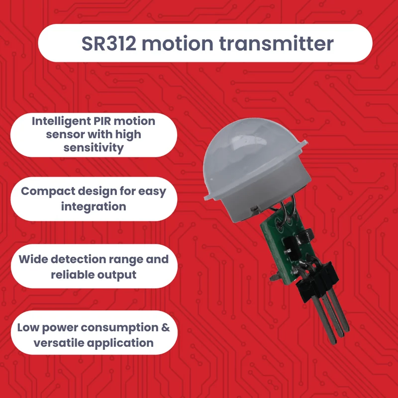 SR312 Mini PIR Motion Sensor 12V – Infrared IR Sensor Module for Arduino, 2.7–12V, 100° Detection, 5m Range, Compact Motion Detector, HC-SR501 Alternative