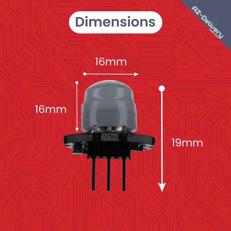 SR602 Mini PIR Motion Sensor 3.3–15V – Infrared IR Sensor Module for Arduino, 100° Detection, 5m Range, Mini Motion Sensor for Raspberry Pi, HC-SR501 Alternative