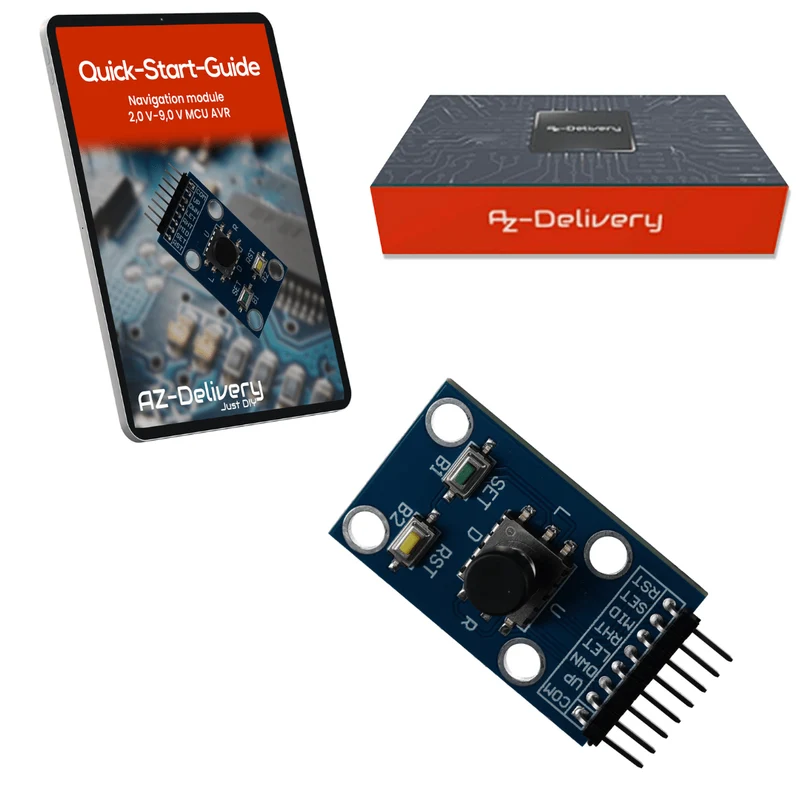 Project/menu navigation module with joystick and buttons compatible with Arduino and Raspberry Pi – Digital input module for menu control and project navigation