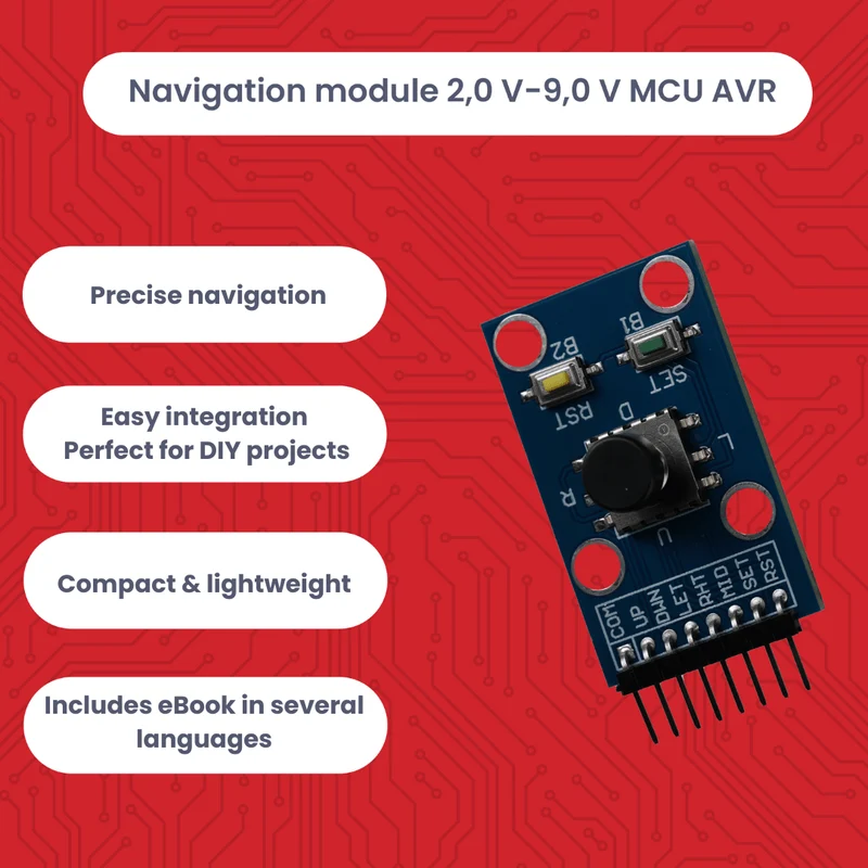 Project/menu navigation module with joystick and buttons compatible with Arduino and Raspberry Pi – Digital input module for menu control and project navigation