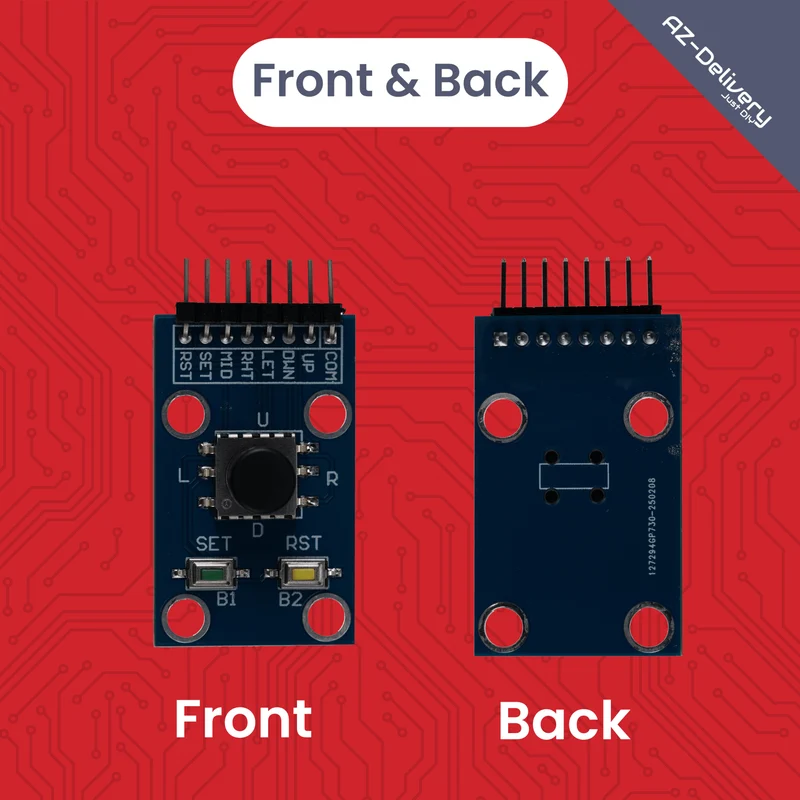 Project/menu navigation module with joystick and buttons compatible with Arduino and Raspberry Pi – Digital input module for menu control and project navigation