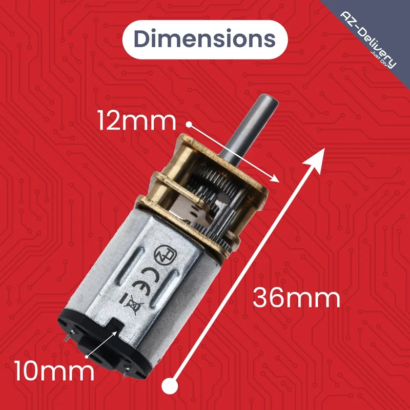 GA12-N20 DC Gear Motor 3-12V Mini Metal Motor (80RPM) Precise control for model making, robotics, and DIY projects | Durable metal gearbox