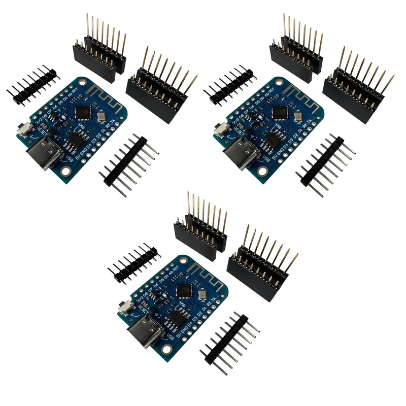 D1 Mini V3 NodeMCU mit ESP8266-12F WLAN Modul mit USB-C Anschluss kompatibel mit Arduino