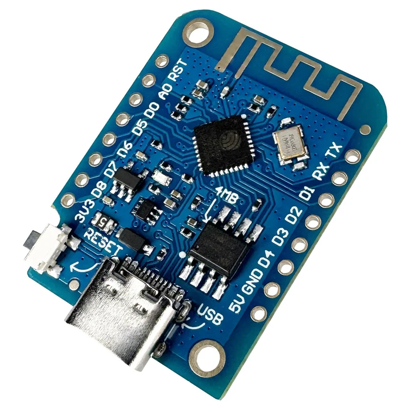 D1 Mini V3 NodeMCU mit ESP8266-12F WLAN Modul mit USB-C Anschluss kompatibel mit Arduino