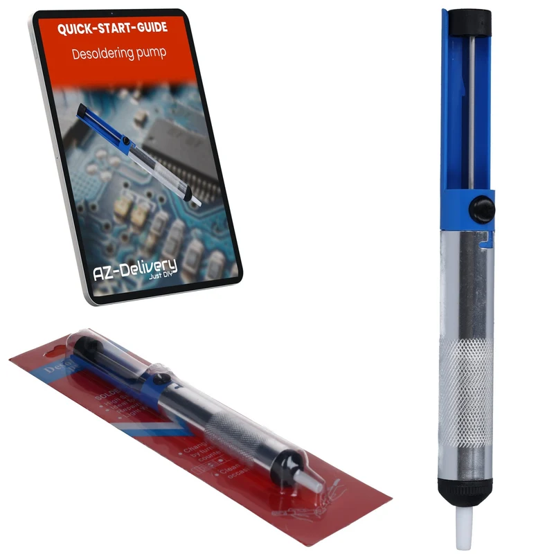 Desoldering Pump Solder Suction Desoldering Pump - Solder Remover for Electronics & PCBs - Manual Vacuum Desoldering Tool with Heat Resistant Nozzle - Soldering Accessories for Repairs & DIY