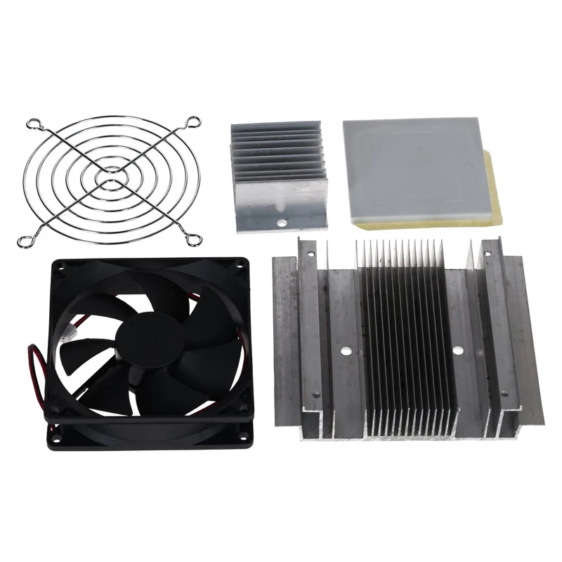 Cooling kit for Peltier elements - heat sink & fan set for thermoelectric cooling - aluminum heatsinks, 12V fan, accessories for DIY projects