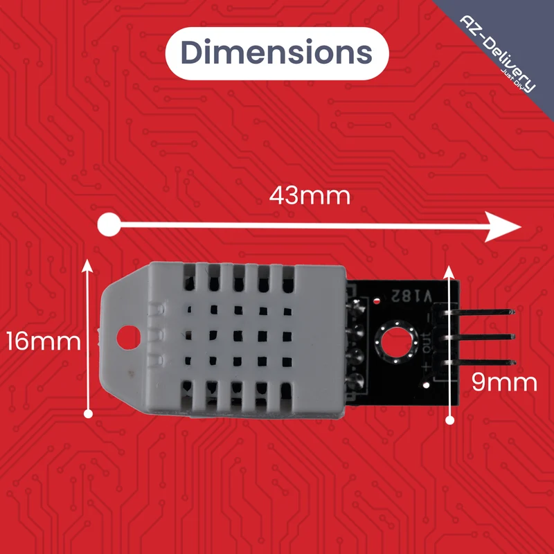 DHT22 Temperatur- und Luftfeuchtigkeitssensor Modul mit Digitalausgang – kompatibel mit Arduino, Raspberry Pi, ESP32, – präziser Feuchtesensor 0–99%, -40–125°C