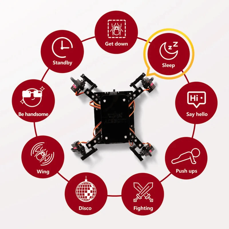 Quadruped Bionic Spider Robot Kit with ESP8266 controller board | Supports Arduino and ACE code programming