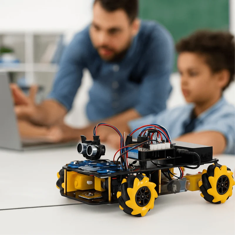 STEM robot car starter kit, Mecanum-Wheels with ESP32 controller board | Supports Arduino and ACECode programming