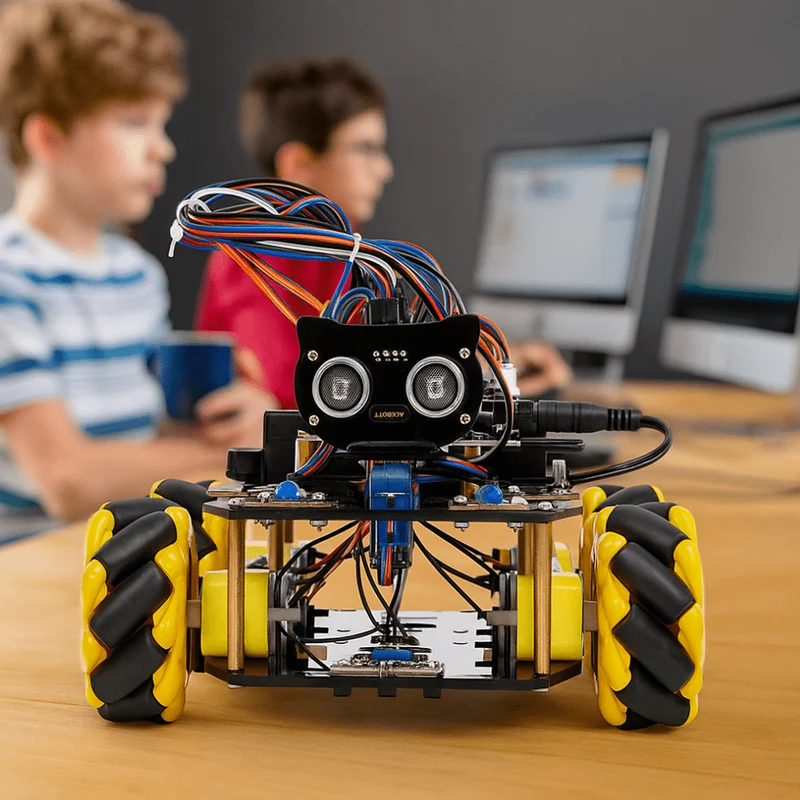 STEM robot car starter kit, Mecanum-Wheels with ESP32 controller board | Supports Arduino and ACECode programming