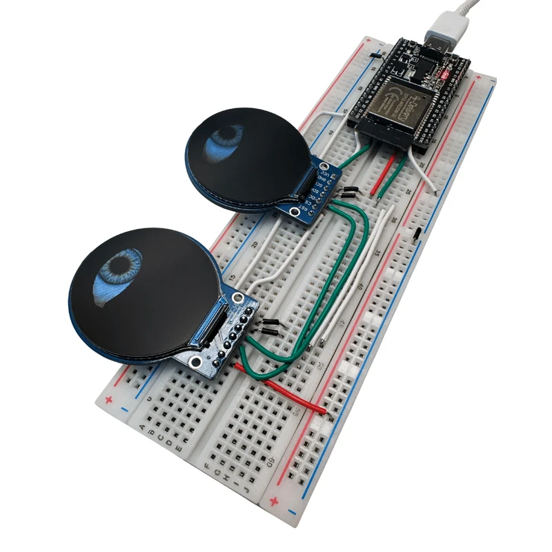 Animated eyes with ESP32 and round 1.28″ TFT display