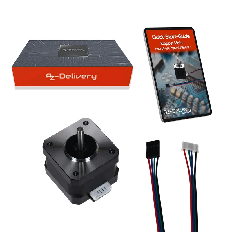 NEMA 17 stepper motor 12V 28Nm 1.8° 2-phase hybrid stepper motor with 1m cable, compatible with Arduino, 3D printers, CNC machines and robotics