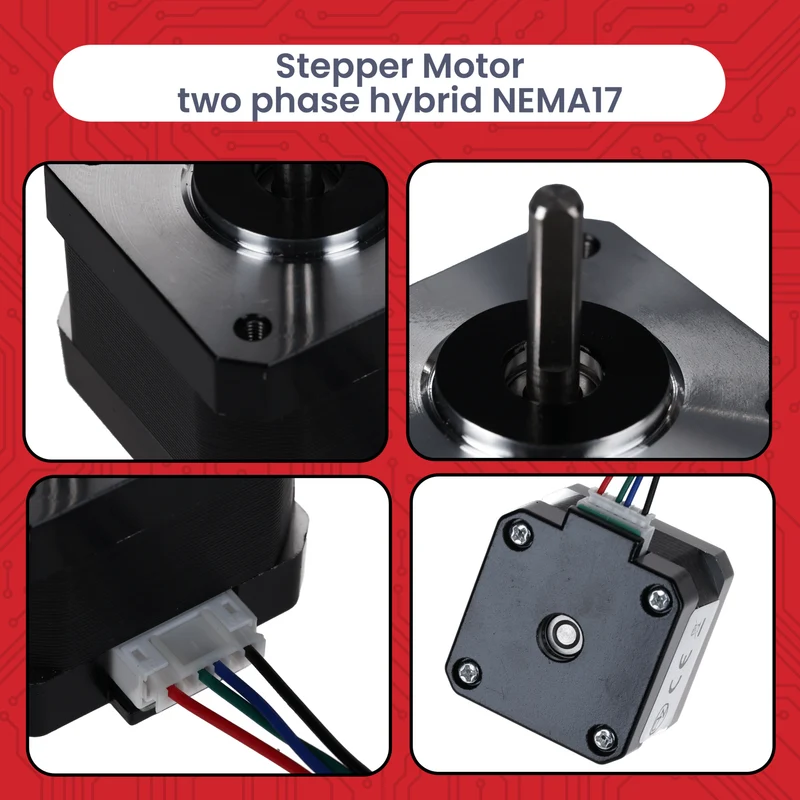 NEMA 17 stepper motor 12V 28Nm 1.8° 2-phase hybrid stepper motor with 1m cable, compatible with Arduino, 3D printers, CNC machines and robotics