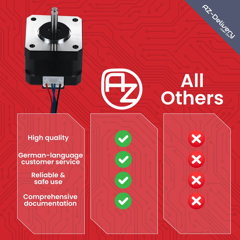 NEMA 17 stepper motor 12V 28Nm 1.8° 2-phase hybrid stepper motor with 1m cable, compatible with Arduino, 3D printers, CNC machines and robotics