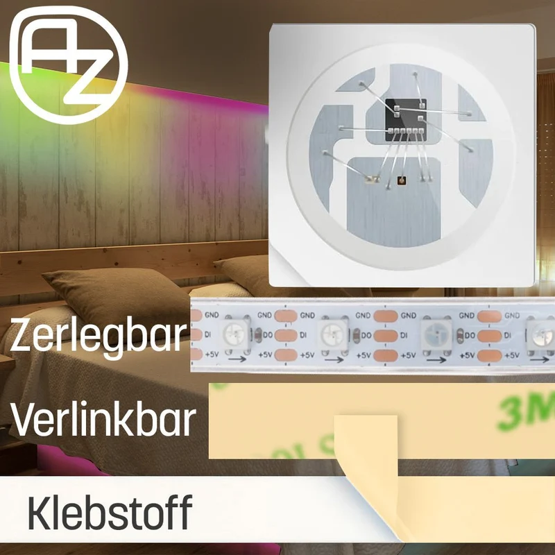 WS2812B 60 LEDs/m 60 pixels/m LED Strip RGB addressable LED strip with 5050 SMD LEDs IP66 White Waterproof Dustproof
