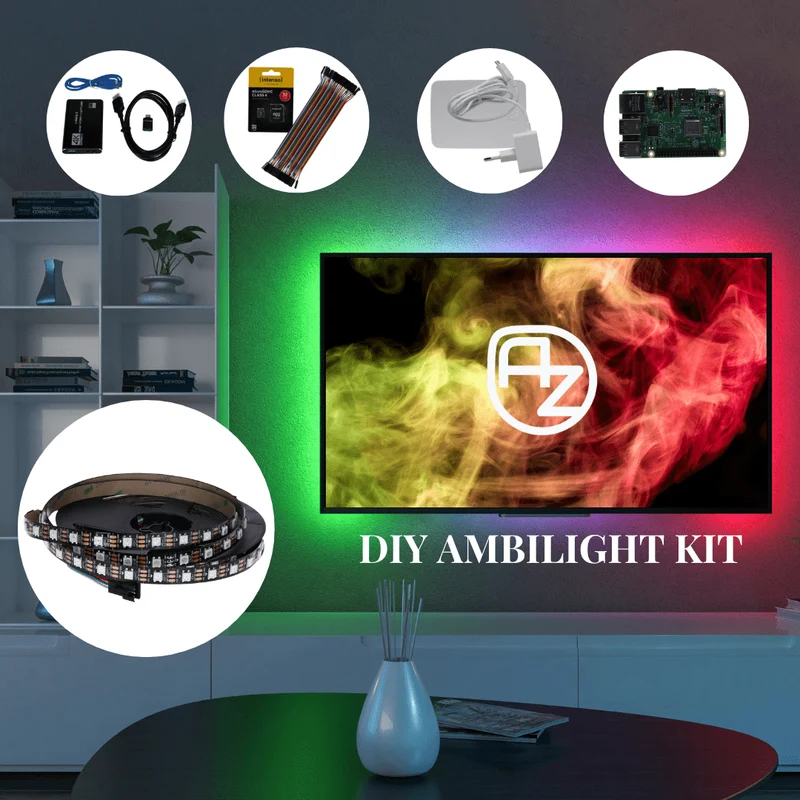DIY TV Ambilight Kit with HDMI grabber & RGB LED strips (WS2812) - Open Source & Hyperion-Ready