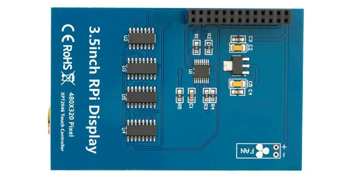 RPi Touch Display HAT 3.5" - Display with 480x320 resolution touch monitor, resistive touchscreen, compatible with Raspberry Pi 3B+, 3B, 4 and RPi 5