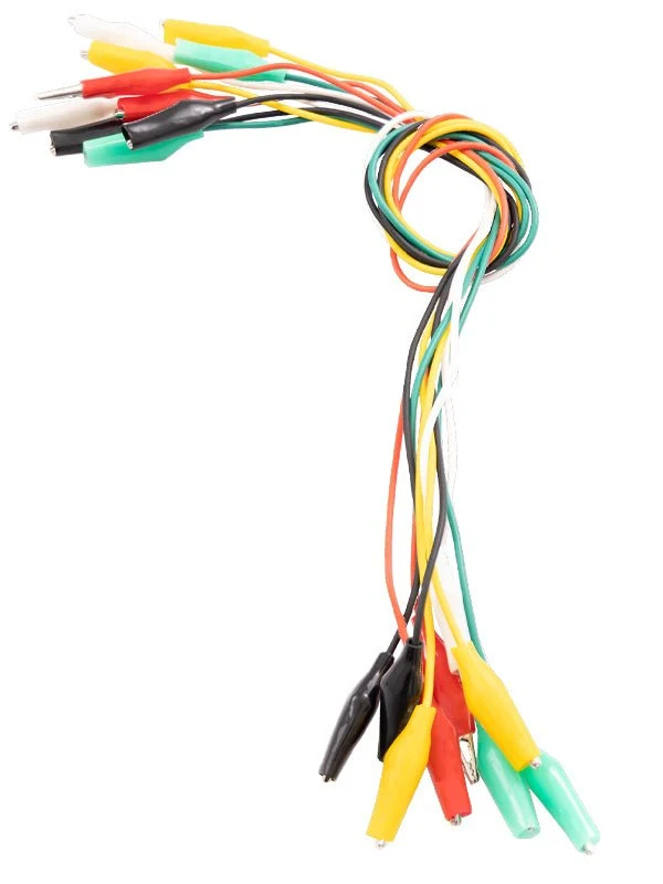 Set of 30 crocodile clips: Electrical clamps for Arduino kit, breadboard & multimeter, 12V, ideal for experiments (50cm)