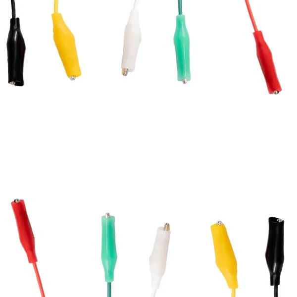 Set of 30 crocodile clips: Electrical clamps for Arduino kit, breadboard & multimeter, 12V, ideal for experiments (50cm)