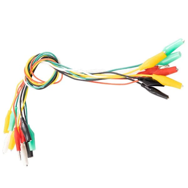 Set of 30 crocodile clips: Electrical clamps for Arduino kit, breadboard & multimeter, 12V, ideal for experiments (50cm)