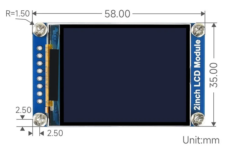 Waveshare - 2 " TFT SPI Display Module compatible with Arduino and Raspberry Pi