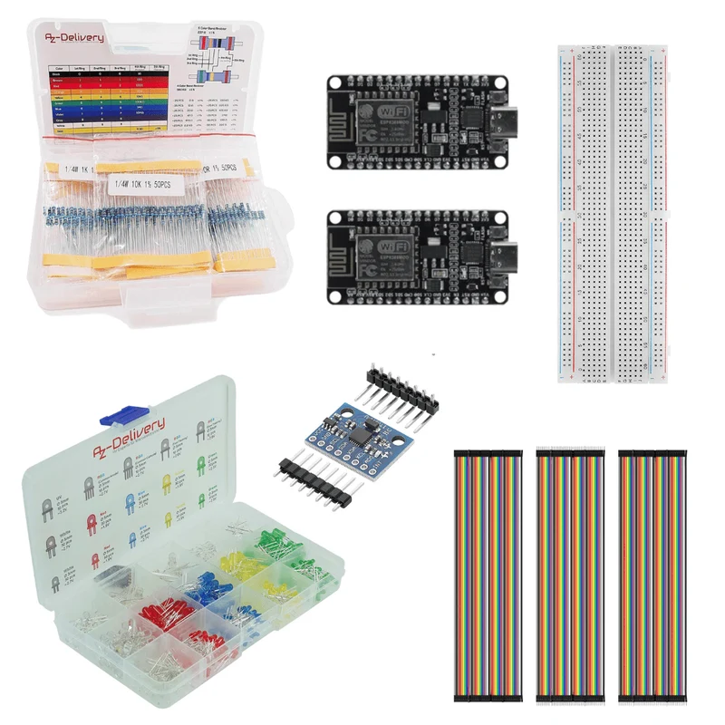 Bundle with two ESP8266 for the blog Christmas greetings via shaking text with ESP32/8266 in MicroPython