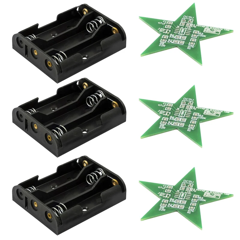 LED Christmas star soldering kit - DIY electronics kit for a star with red lighting effect - ideal for MINT learning, Christmas decorations and soldering exercises