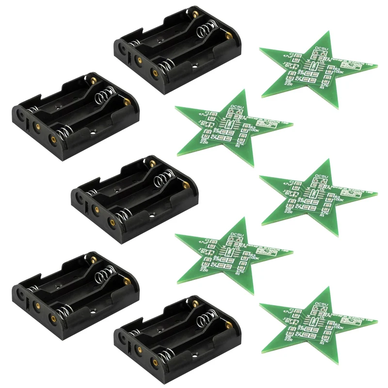 LED Christmas star soldering kit - DIY electronics kit for a star with red lighting effect - ideal for MINT learning, Christmas decorations and soldering exercises