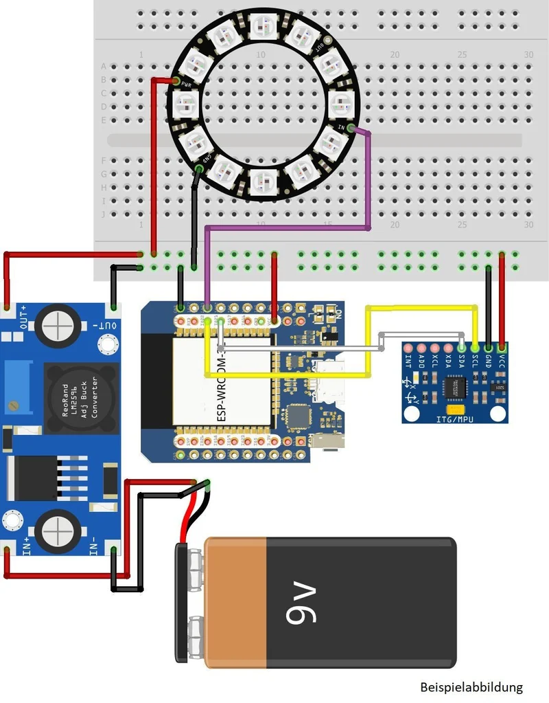 Colorful LED Cube - Control LED Ring by Gyroscope and ESP32