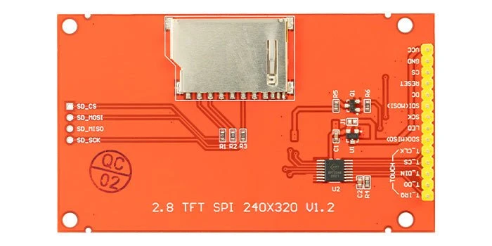 2.8 inch LCD TFT Touch Display - Compatible with Arduino and Raspberry Pi - 320x240px resolution, ILI9341 driver, SPI interface