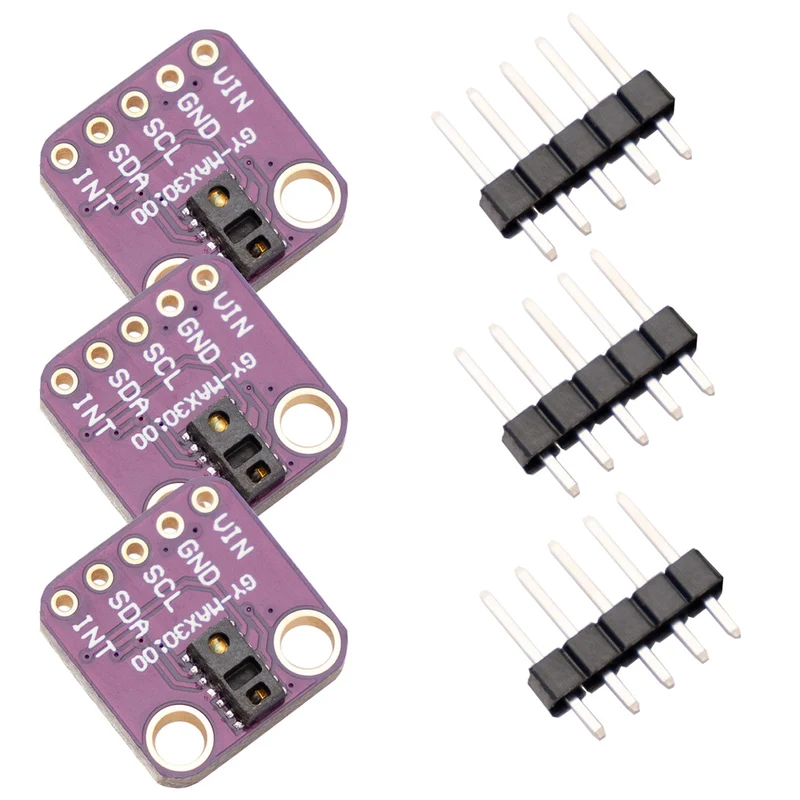 MAX30100 Breakout Board - Integrated pulse oximetry and heart rate sensor solution, compatible with Arduino and Raspberry Pi.