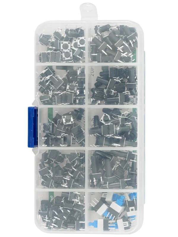 Microswitch pushbutton set - 180 pieces, Various sizes, Versatile pushbuttons for electronics