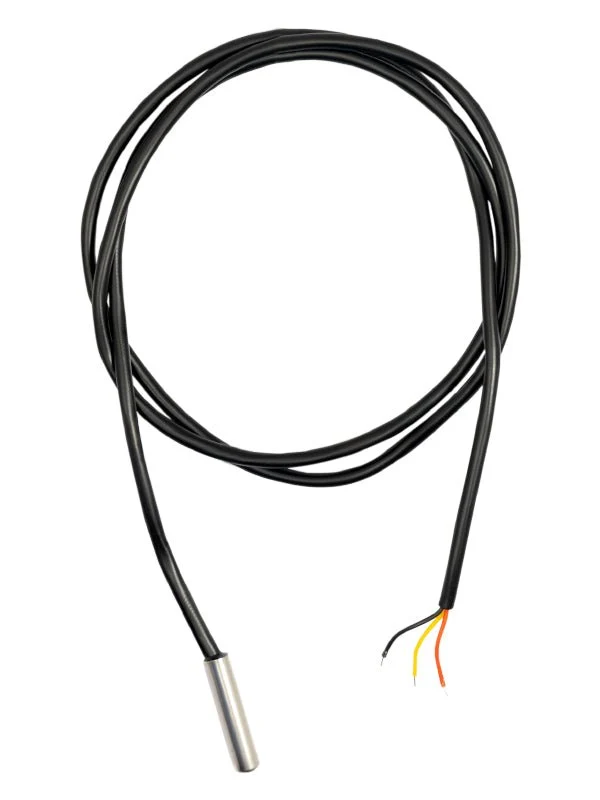 DS18B20 1M cable digital stainless steel temperature sensor without heat shrink tube, compatible with Arduino and Raspberry Pi.