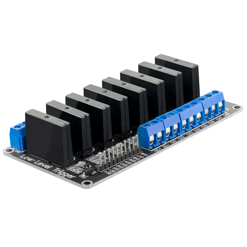 8 Channel Solid State Relay 5V DC Low Level Trigger Power Switch Compatible with Arduino and Raspberry Pi