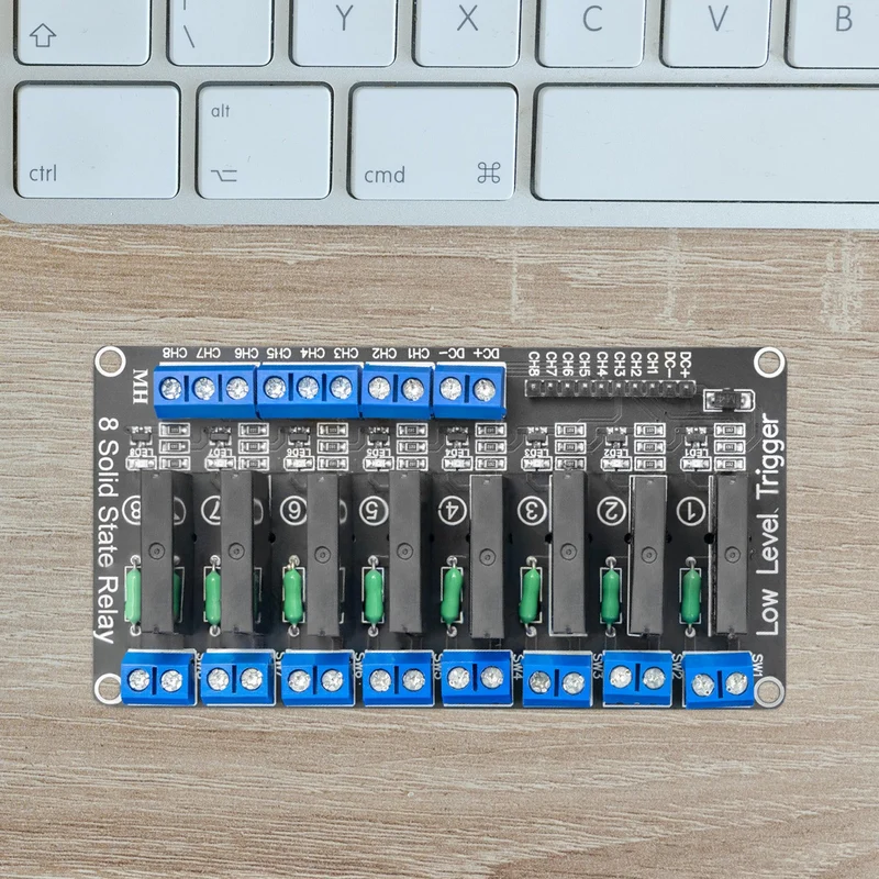 8 Channel Solid State Relay 5V DC Low Level Trigger Power Switch Compatible with Arduino and Raspberry Pi