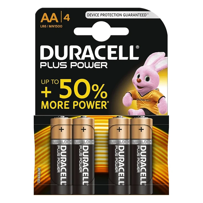Pile Duracell stilo Plus Power AA 1,5V blister 4 pz. MN1500