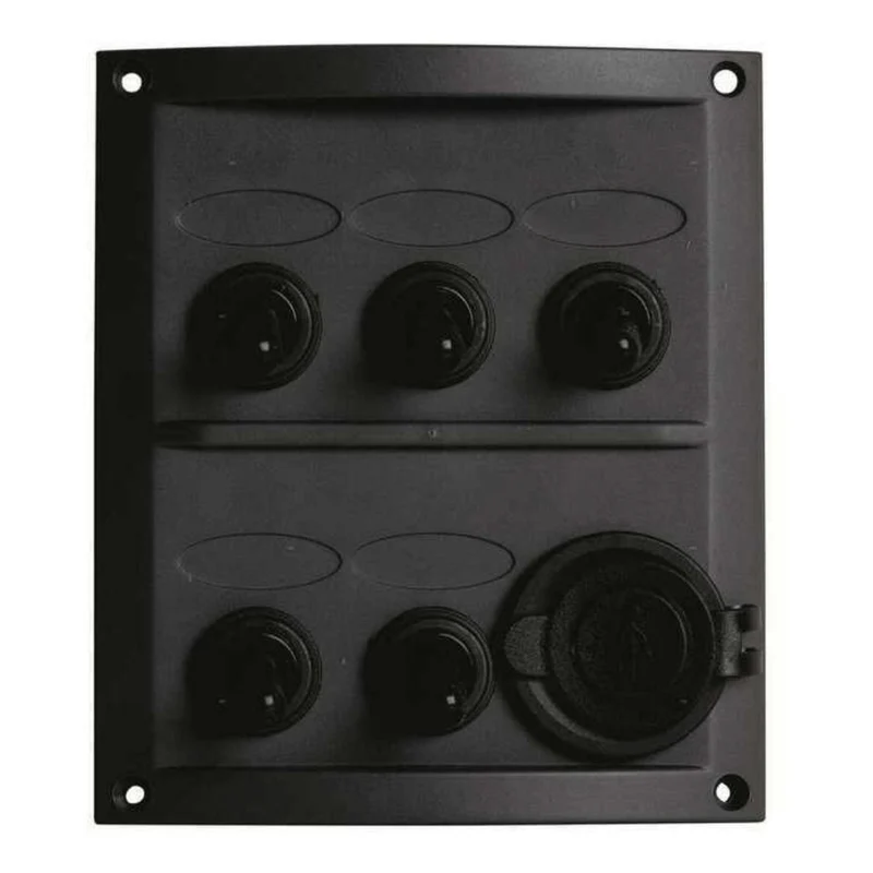 Pannello Elettrico New Classic in ABS – 5 Interruttori Impermeabili + Presa (12V / USB)