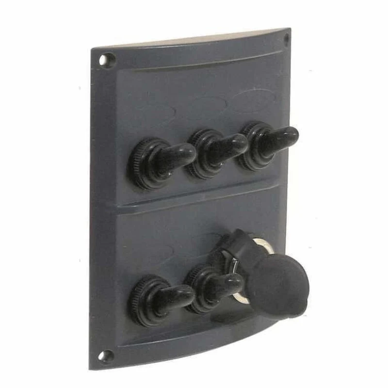 Pannello Elettrico New Classic in ABS – 5 Interruttori Impermeabili + Presa (12V / USB)