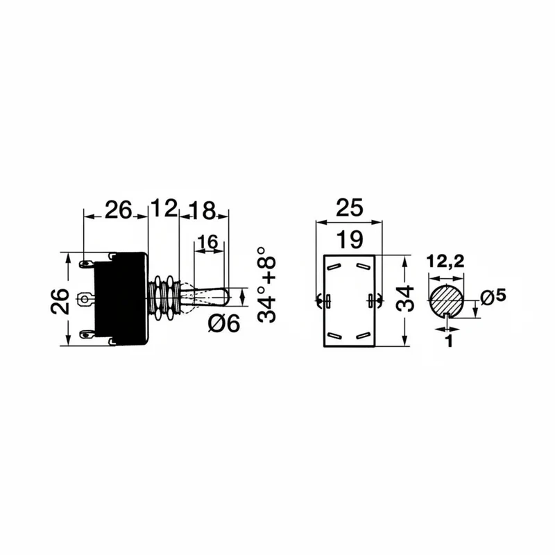 Interruttore a Levetta CarlingSwitch (ON)-OFF-ON per Pompe di Sentina – 15A