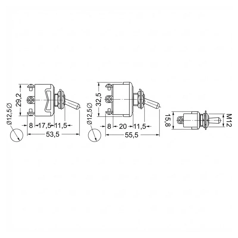 Interruttore a Levetta (Toggle Switch) per Pannelli Elettrici – 15A