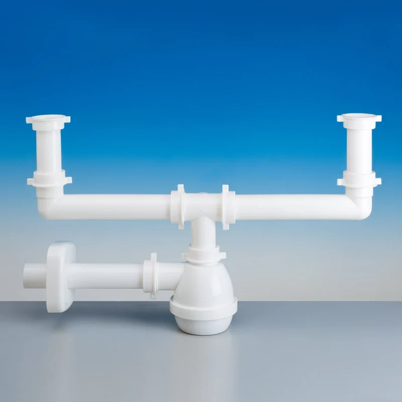 Sifone Scarico Tipo M per Lavelli INOX a 2 Vie Senza Piletta Lira 11 x 2