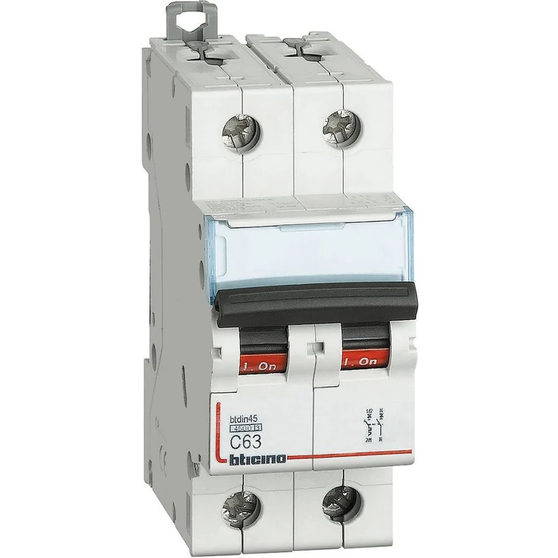 Interruttore magnetotermico bticino 2p c63 2 moduli DIN 4500a