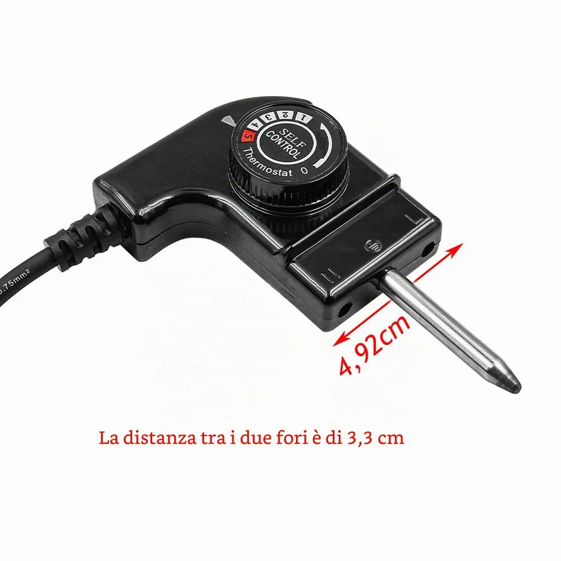 Leloco Cavo termostato da 1 m per barbecue elettrico e padella elettrica, regolatore di temperatura da 250 V per padella elettrica, padella per feste, padella per pizza elettrica e padella per