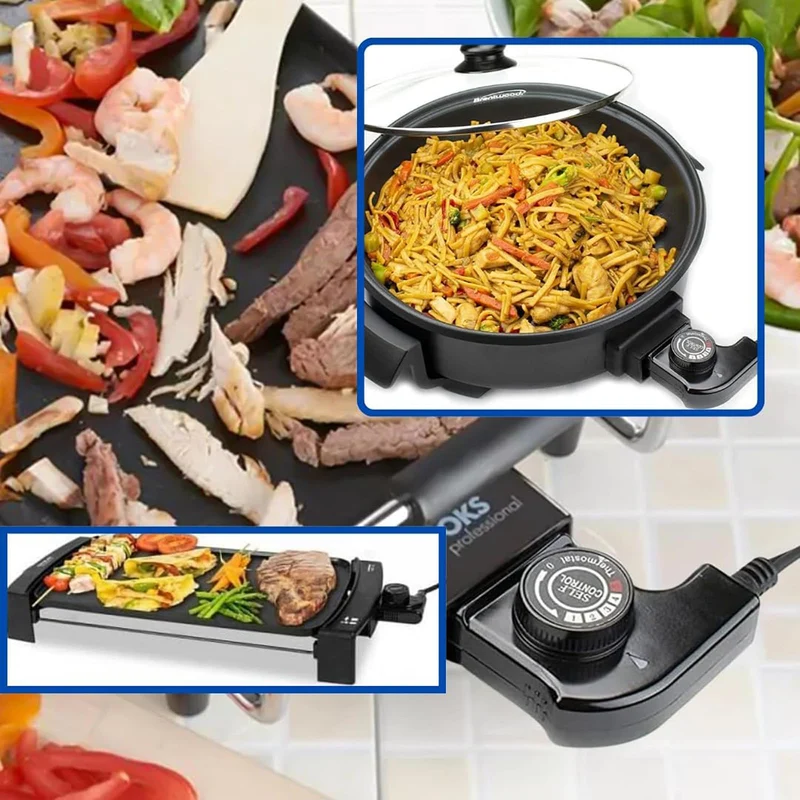 Leloco Cavo termostato da 1 m per barbecue elettrico e padella elettrica, regolatore di temperatura da 250 V per padella elettrica, padella per feste, padella per pizza elettrica e padella per