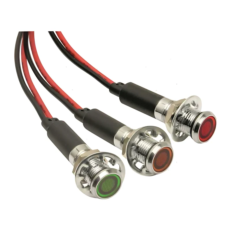Spie LED Stagne in Ottone Cromato 12V - Ø 8mm