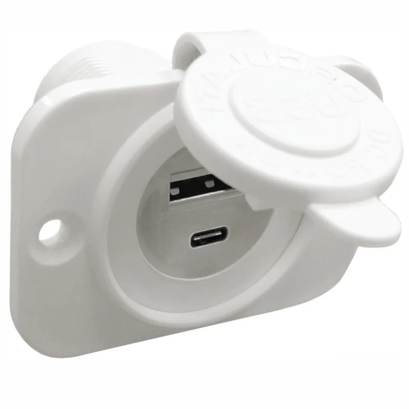 Presa incasso doppia USB Type-A + Type-C bianca