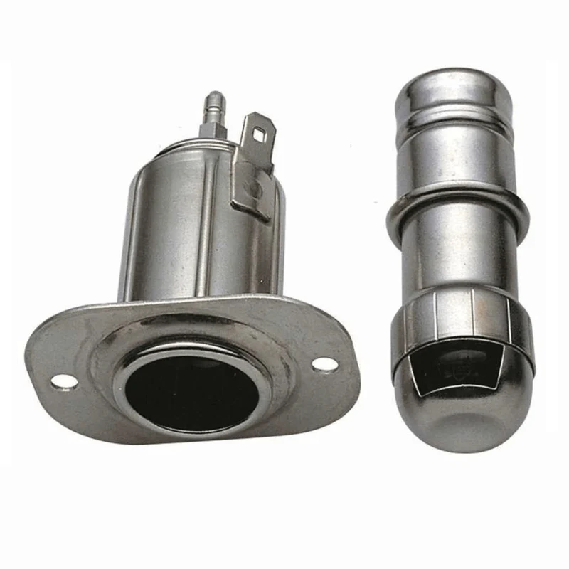 Presa e spina in acciaio inox tipo accendino.